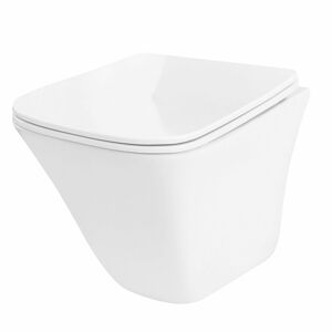 REA Závěsná WC mísa včetně sedátka Tobi Rimless bílá REA-C1364