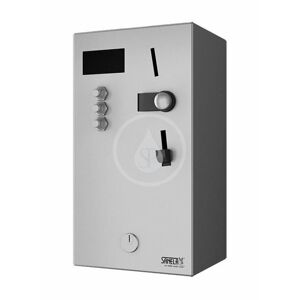 SANELA Nerezové příslušenství Nástěnný mincovní automat pro 4-12 sprch, přímé ovládání, antivandal, matný nerez SLZA 02M