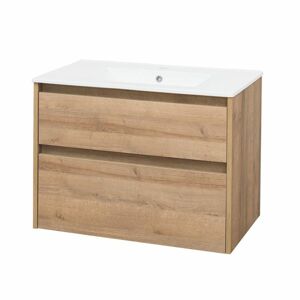 MEREO Opto, koupelnová skříňka s keramickým umyvadlem 81 cm, dub Riviera CN921