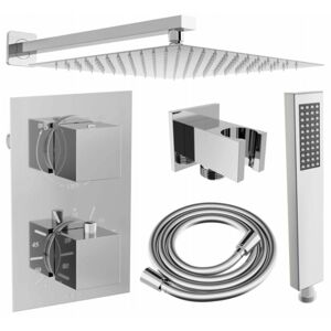 MEXEN/S Cube DR02 podomítkový sprchový SET + slim sprcha 25 cm, chrom 77502DR0225-00