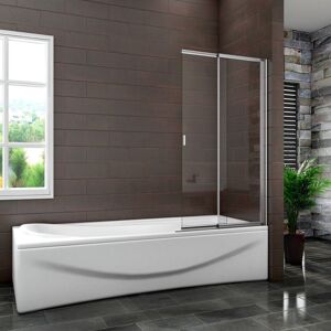 H K Produkty značky Hezká koupelna Posuvná vanová zástěna SQ 120x140cm dvoudílná sklopná, čiré sklo SE-SQ2-120