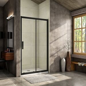 H K Luxusní posuvné sprchové dveře ALTO BLACK 96- 100x195cm L/P se Soft close zavíráním SE-ALTOBLACK100SET