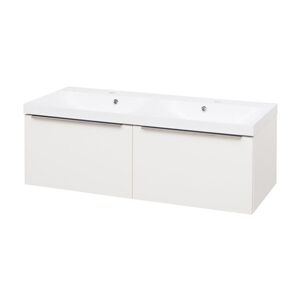 MEREO Mailo, koupelnová skříňka s umyvadlem z litého mramoru 121 cm, bílá CN518M