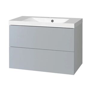 MEREO Aira, koupelnová skříňka s umyvadlem z litého mramoru 81 cm, šedá CN731M