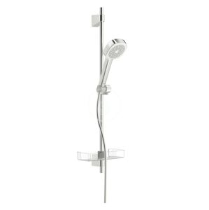 HANSA Basicjet Set sprchové hlavice, 1 proud, hadice a tyče s poličkou, chrom 44770111