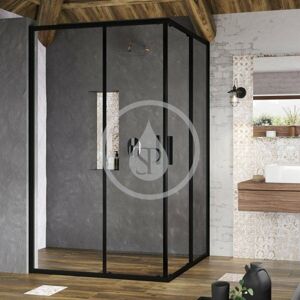 RAVAK Blix Slim Sprchové dveře, 1000x1950 mm, černá/čiré sklo X1XMA0300Z1