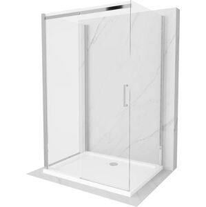 MEXEN/S OMEGA sprchový kout 3-stěnný 130x90, transparent, chrom + vanička včetně sifonu 825-130-090-01-00-3s-4010
