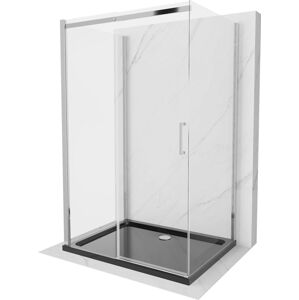 MEXEN/S OMEGA sprchový kout 3-stěnný 130x90, transparent, chrom + vanička včetně sifonu 825-130-090-01-00-3s-4070
