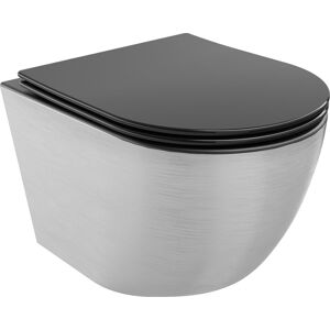 MEXEN Lena Závěsná WC mísa včetně sedátka s slow-slim, duroplast, černá mat / stríbrný vzor 30224073