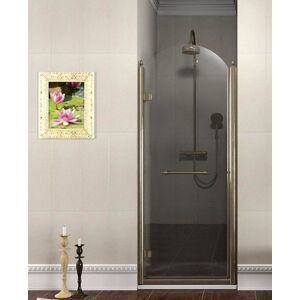 Sapho ANTIQUE sprchové dveře otočné, 800mm, levé, ČIRÉ sklo, bronz, světlý odstín GQ1280LCL