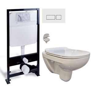 PRIM předstěnový instalační systém s bílým tlačítkem 20/0042 + WC bez oplachového kruhu Edge + SEDÁTKO PRIM_20/0026 42 EG1