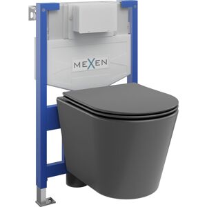 MEXEN/S WC předstěnová instalační sada Fenix XS-F s mísou WC Rico + sedátko softclose, tmavě šedá mat 68030724071