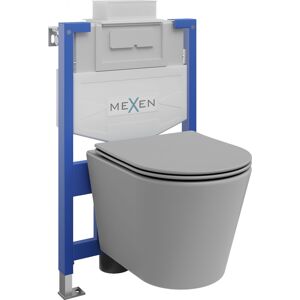 MEXEN/S WC předstěnová instalační sada Fenix XS-U s mísou WC Rico + sedátko softclose, světle šedá mat 68530724061