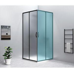 GELCO SIGMA SIMPLY BLACK sprchové dveře posuvné pro rohový vstup 900 mm, sklo Brick GS2490B