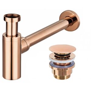 HOPA Umyvadlový kovový sifon s click/clack zátkou, univerzální, zlatá růžová BAHA8541