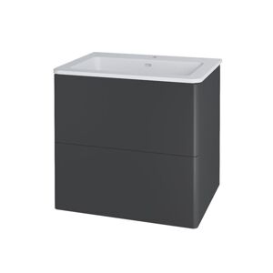 MEREO Siena, koupelnová skříňka s umyvadlem z litého mramoru 61 cm, antracit mat CN430M