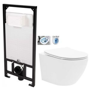 DEANTE Podomítkový rám, pro závěsné WC mísy bez tlačítka + WC CALANI Loyd + SEDÁTKO CST_WC01 X LO1
