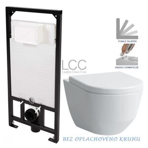 DEANTE Podomítkový rám, pro závěsné WC mísy bez tlačítka + WC LAUFEN PRO LCC RIMLESS + SEDÁTKO CST_WC01 X LP2