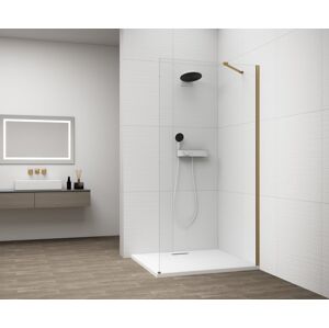 POLYSAN ESCA GOLD MATT jednodílná sprchová zástěna k instalaci ke stěně, sklo čiré, 700  ES1070-04