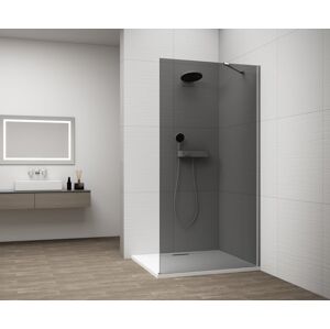 POLYSAN ESCA CHROME jednodílná sprchová zástěna k instalaci ke stěně, kouřové sklo, 1100 mm ES1211-01