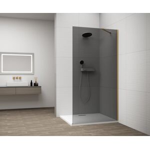 POLYSAN ESCA GOLD MATT jednodílná sprchová zástěna k instalaci ke stěně, kouřové sklo, 1000  ES1210-04