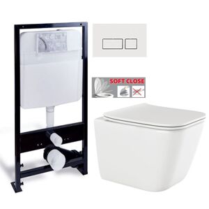 PRIM předstěnový instalační systém s bílým  tlačítkem  20/0042+ WC INVENA PAROS  + SEDÁTKO PRIM_20/0026 42 RO1