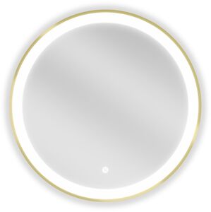MEXEN Esso zrcadlo s osvětlením 60 cm, LED 6000K zlatý rám 9825-060-060-611-50