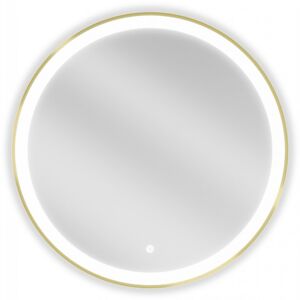 MEXEN Esso zrcadlo s osvětlením 70 cm, LED 6000K zlatý rám 9825-070-070-611-50