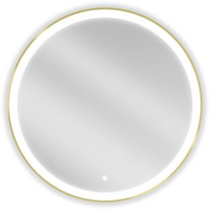 MEXEN Esso zrcadlo s osvětlením 80 cm, LED 6000K zlatý rám 9825-080-080-611-50
