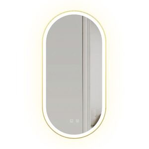 REA Zrcadlo LED OVL 50x100cm Brush Gold HOM-02506