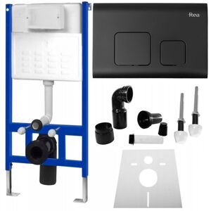 REA Podomítkový WC systém + tlačítka F černý KPL-90007