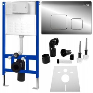 REA Podomítkový modul pro WC závěsné mísy s tlačítkem F Chrome KPL-90010
