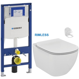 GEBERIT Duofix bez tlačítka + WC Ideal Standard Tesi se sedátkem RIMLESS 111.300.00.5 TE2