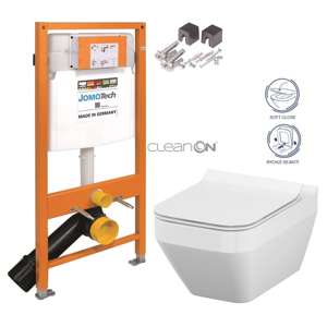 JOMOTech modul pro závěsné wc bez tlačítka + WC CERSANIT CLEANON CREA čtverec + SEDÁTKO 174-91100700-00 CR2
