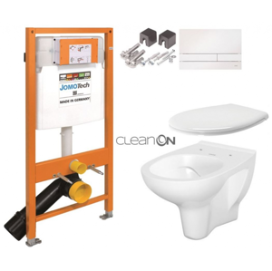 JOMOTech modul pro závěsné WC s bílou deskou + WC CERSANIT ARTECO CLEANON + SEDÁTKO 174-91100900-00 AT2