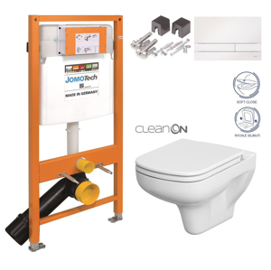 JOMOTech modul pro závěsné WC s bílou deskou + WC CERSANIT CLEANON COLOUR + SEDÁTKO 174-91100900-00 CN1