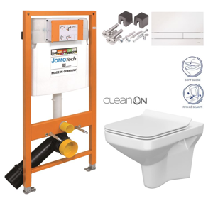 JOMOTech modul pro závěsné WC s bílou deskou + WC CERSANIT CLEANON COMO + SEDÁTKO 174-91100900-00 CO1