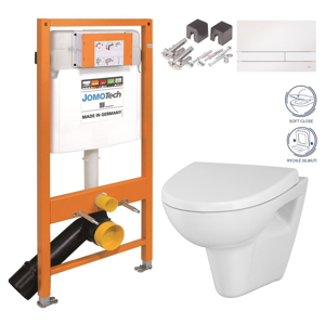 JOMOTech modul pro závěsné WC s bílou deskou + WC CERSANIT CLEANON PARVA + SEDÁTKO 174-91100900-00 PA1