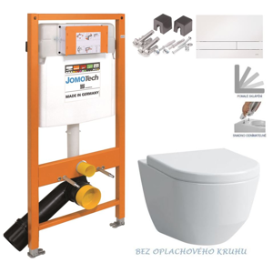 JOMOTech modul pro závěsné WC s bílou deskou + WC LAUFEN PRO RIMLESS + SEDÁTKO 174-91100900-00 LP1