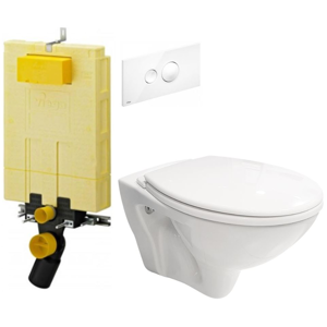 AKCE/SET/VIEGA SET MONO modul WC čelní ovládání + ovládací tlačítko BÍLÉ + WC CERSANIT MITO + SEDÁTKO V606732BI MI1