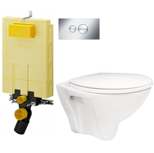 AKCE/SET/VIEGA SET MONO modul WC čelní ovládání + ovládací tlačítko CHROM + WC ARES + SEDÁTKO V606732CR AR1