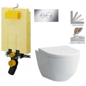 AKCE/SET/VIEGA SET MONO modul WC čelní ovládání + ovládací tlačítko CHROM + WC LAUFEN PRO + SEDÁTKO V606732CR LP3