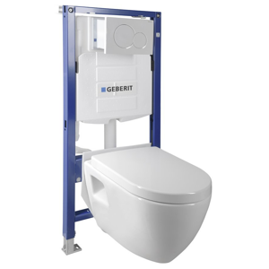 AQUALINE WC SADA závěsné WC Nera s nádržkou a tlačítkem Geberit, do sádrokartonu WC-SADA-16