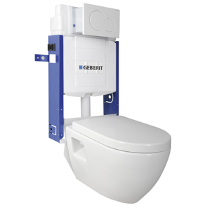 AQUALINE WC SADA závěsné WC Nera s nádržkou a tlačítkem Geberit, pro zazdění WC-SADA-17