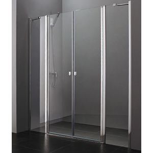 Aquatek Glass B4 105 sprchové dveře do niky dvoukřídlé s pevnou stěnou 100,5-104cm, barva rámu bílá, výplň sklo čiré GLASSB4105-166