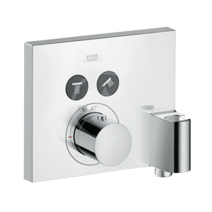 AXOR ShowerSelect Termostat pod omítku Square pro 2 spotřebiče s jednotkou FixFit a držákem, chrom 36712000
