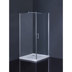 HOPA Čtvercový sprchový set OSUNA + BURGAS 90 × 90 × 185 cm, Včetně vaničky, 5mm čiré, Hliník chrom OLBOSU90CC+VANKBUR90N2