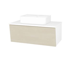 Dřevojas Koupelnová skříň INVENCE SZZ 80 (umyvadlo Joy 2) N01 Bílá lesk / D02 Bříza 180065
