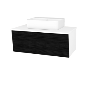 Dřevojas Koupelnová skříň INVENCE SZZ 80 (umyvadlo Joy 3) N01 Bílá lesk / D14 Basalt 181109