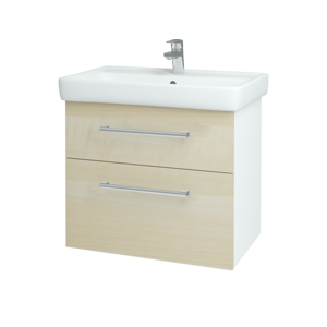 Dřevojas Koupelnová skříň Q MAX SZZ2 70 N01 Bílá lesk / Úchytka T03 / D02 Bříza 60056C